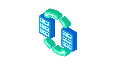 Data migration analyst isometric icon animation Stock Footage 327285029