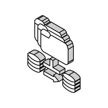 Data migration analyst isometric icon vector illustration Illustrazione stock