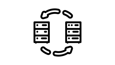 Data migration analyst line icon animation Stock Footage 326755648