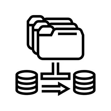 Data migration analyst line icon vector illustration Stock Illustration
