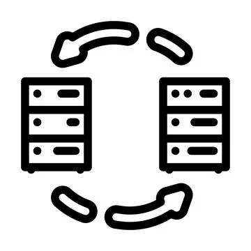 Data migration analyst line icon vector illustration Stock Illustration