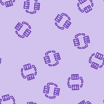 Data migration analyst line vector seamless pattern Stock Illustration