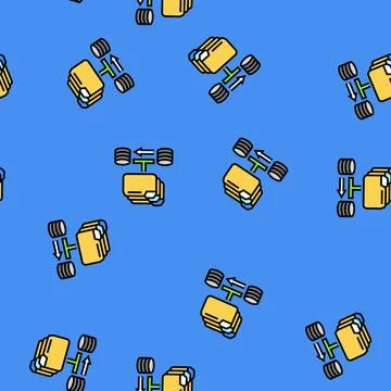 Data migration analyst vector seamless pattern Illustrazione stock