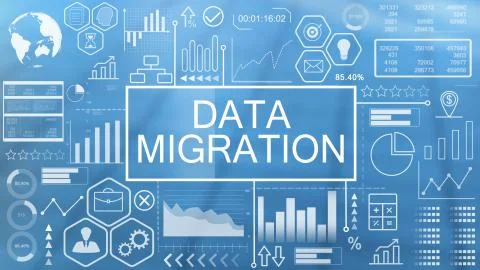 Data Migration, Animated Typography Stock Illustration