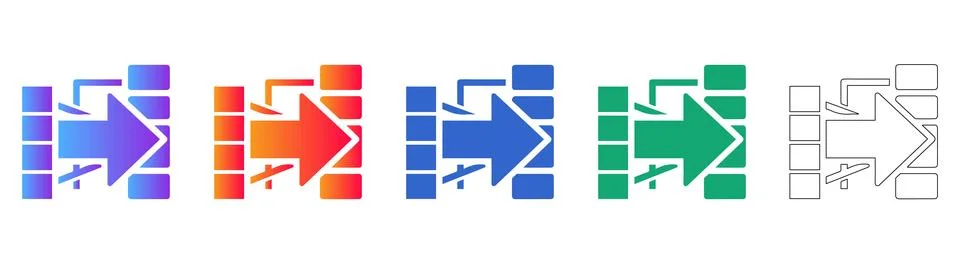 Data Migration Arrow Icons Set イラスト素材