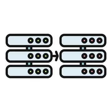 Data migration between servers process icon Stock Illustration
