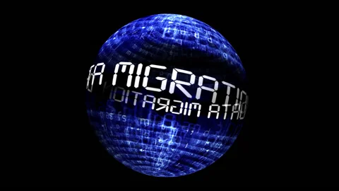 Data migration concept on rotating sphere Stock Footage 158644929