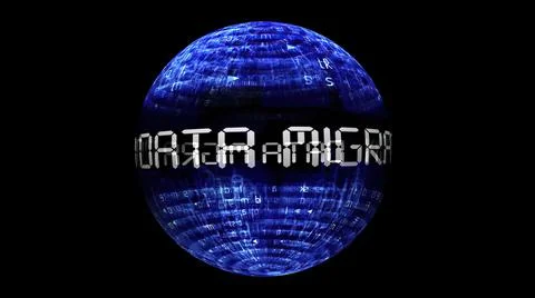 Data migration concept on rotating sphere Stock Illustration