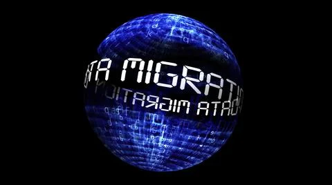 Data migration concept on rotating sphere イラスト素材