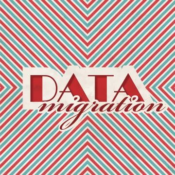 Data Migration Concept on Striped Background. Stock Illustration