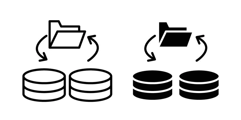 Data Migration icon design. Simple Vector illustrations.. Stock Illustration