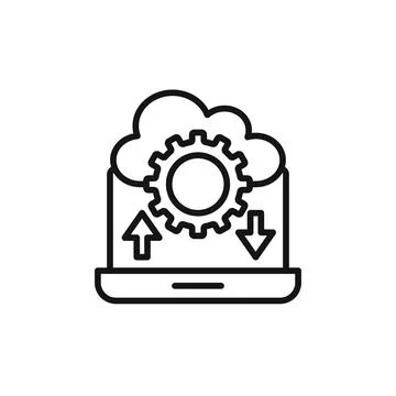 Data Migration icon logo sign vector outline Illustrazione stock