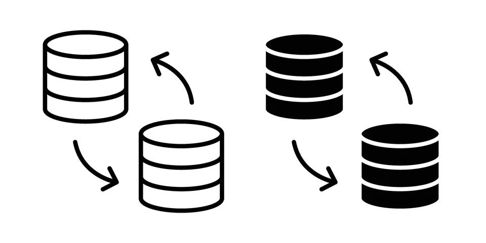 Data Migration icon set, collection of vector icons Stock Illustration