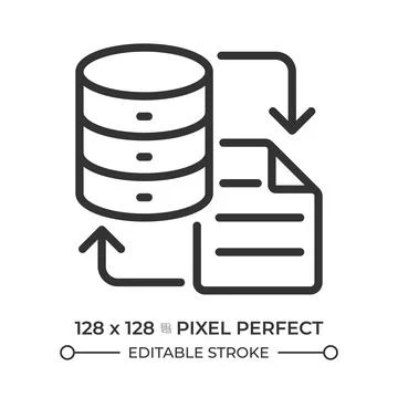 Data migration line icon Stock Illustration