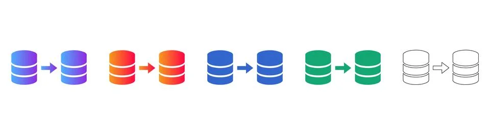 Data Migration Process Icon 库存插图