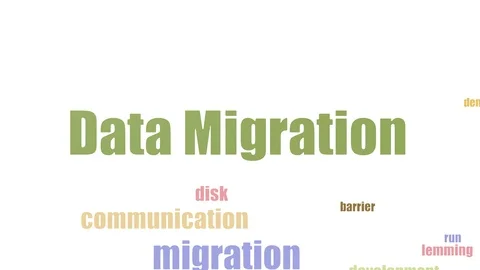 Data Migration Tag Cloud Animated On White Background Stock Footage 107226259