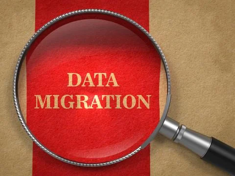 Data Migration through Magnifying Glass. イラスト素材
