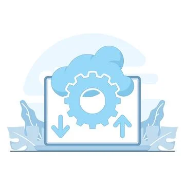 Data migration vector illustration featuring secure data transfer Stock Illustration