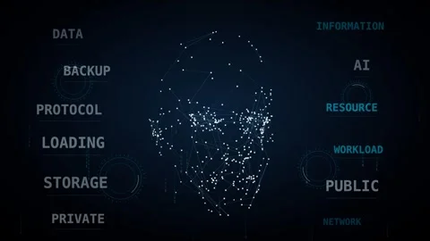 Data mind plexus network of glowing connected particles Stock Footage 340201383