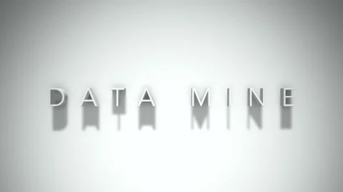 Data mine 3D title animation with shadows on a white background Stock Footage 297457632