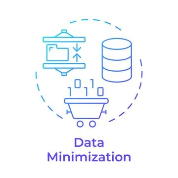 Data minimization blue gradient concept icon Stock Illustration