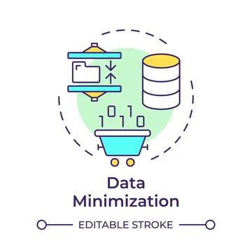 Data minimization multi color concept icon 스톡 일러스트