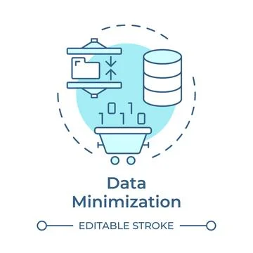 Data minimization soft blue concept icon 스톡 일러스트