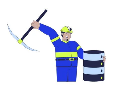Data mining 2D illustration concept Stock Illustration