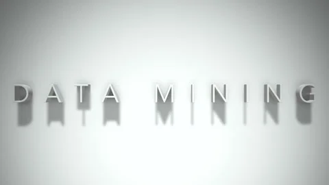 Data Mining 3D title animation with shadows on a white background Stock Footage 296521333