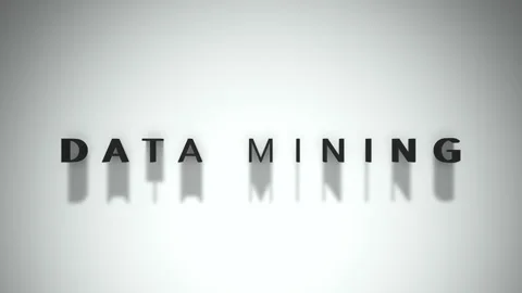 Data Mining 3D title animation matte black text on a white background Stock Footage 300716461