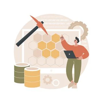 Data mining abstract concept vector illustration. Stock Illustration