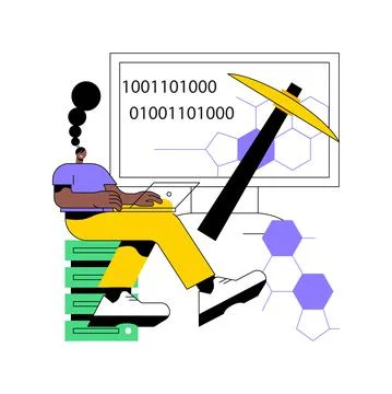 Data mining abstract concept vector illustration. Stock Illustration