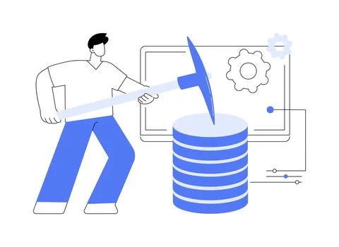 Data mining abstract concept vector illustration. Stock Illustration
