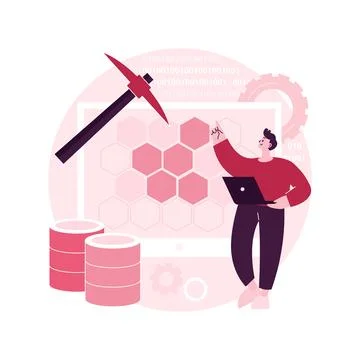 Data mining abstract concept vector illustration. Illustrazione stock