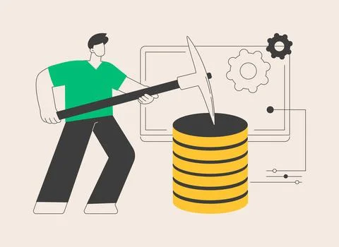Data mining abstract concept vector illustration. Illustrazione stock