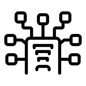 Data mining algorithm collecting information from multiple sources icon 스톡 일러스트