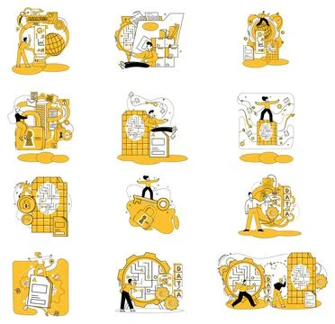 Data mining. Analysis is key to finding hidden gems in vast landscape data and 스톡 일러스트