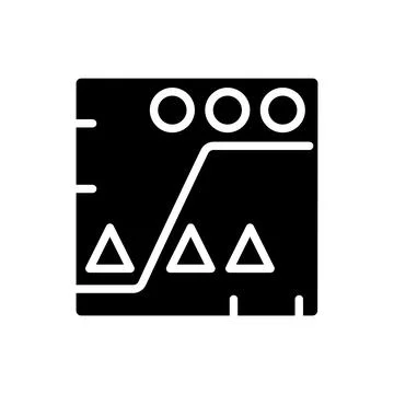 Data mining analytics black glyph icon Stock Illustration