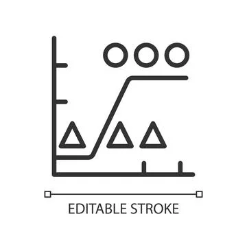 Data mining analytics linear pixel perfect icon Illustrazione stock