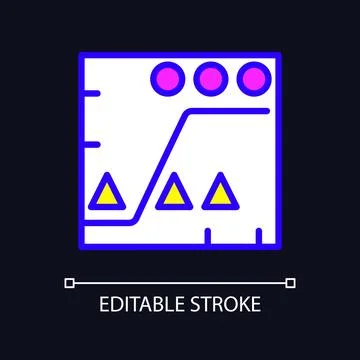 Data mining analytics RGB color pixel perfect icon for dark theme Stock Illustration