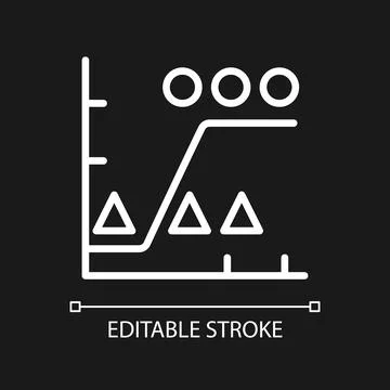 Data mining analytics white linear pixel perfect icon for dark theme Stock Illustration