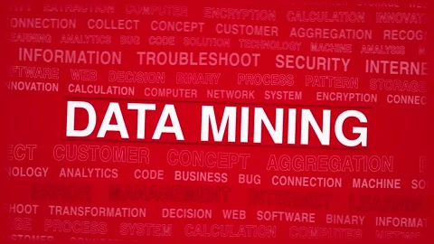 Data mining animated kinetic motion, text design animation, seamless loop Stock Footage 348641893