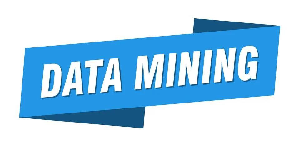 Data mining banner template. data mining ribbon label sign Stock Illustration