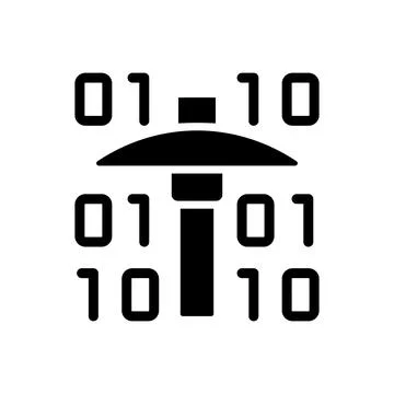 Data mining black glyph icon Stock-Illustration