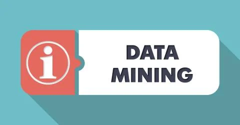 Data Mining on Blue in Flat Design. 스톡 일러스트