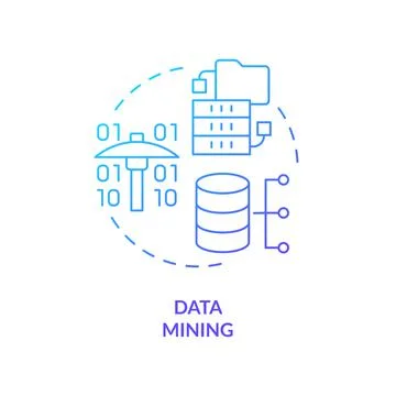 Data mining blue gradient concept icon Illustrazione stock