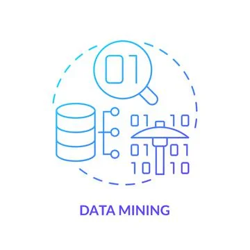 Data mining blue gradient concept icon Stock Illustration