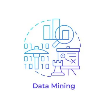 Data mining blue gradient concept icon Stock Illustration