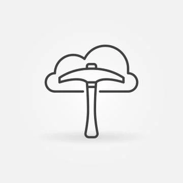 Data Mining in Cloud Computing vector line concept icon イラスト素材
