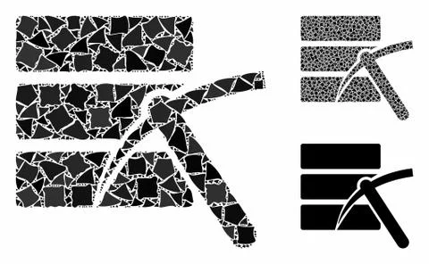 Data mining Composition Icon of Raggy Pieces Stock Illustration